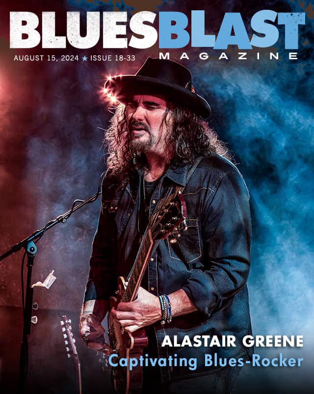 Alastair on the cover of Blues Blast Magazine